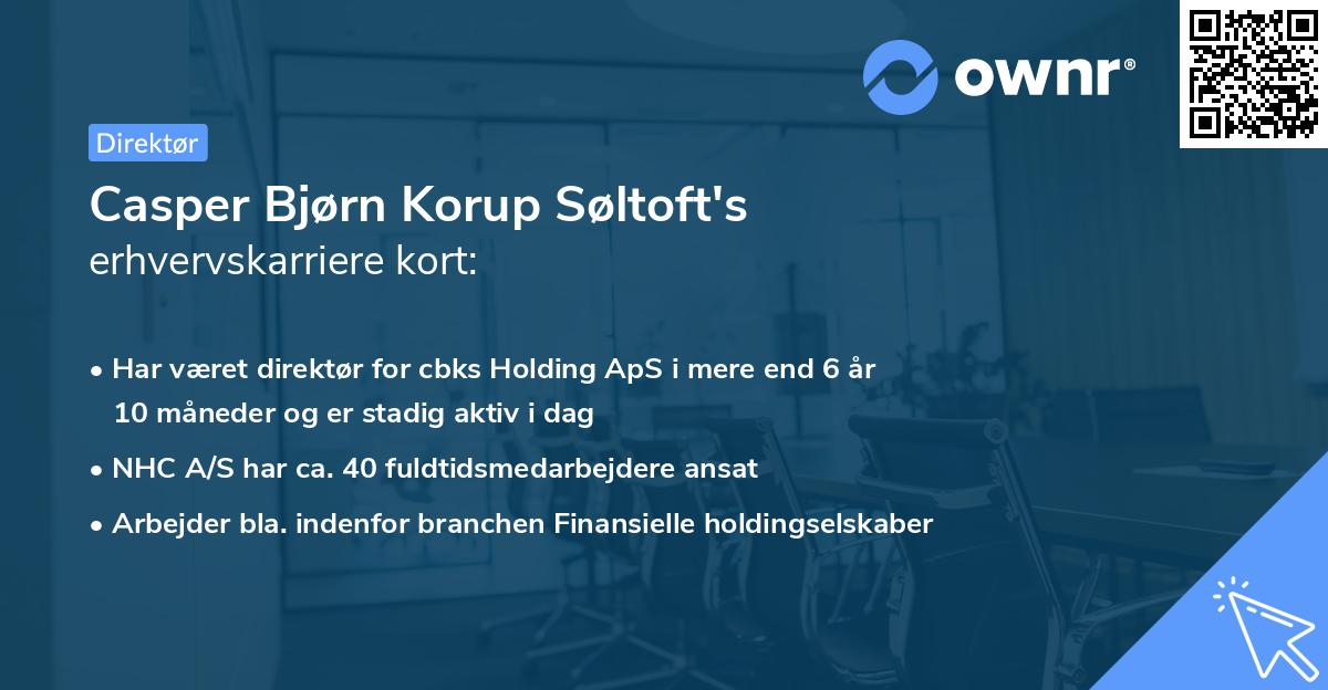 Casper Bjørn Korup Søltoft's erhvervskarriere kort