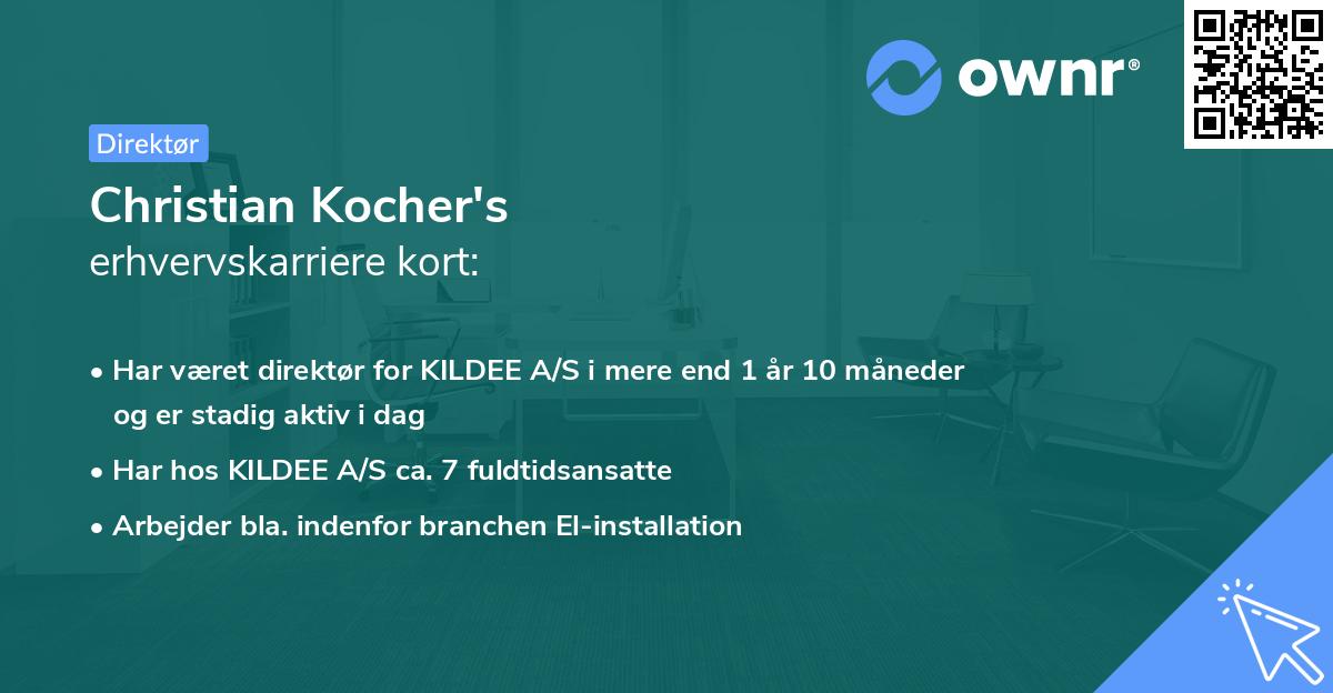 Christian Kocher's erhvervskarriere kort