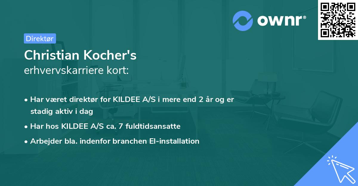 Christian Kocher's erhvervskarriere kort