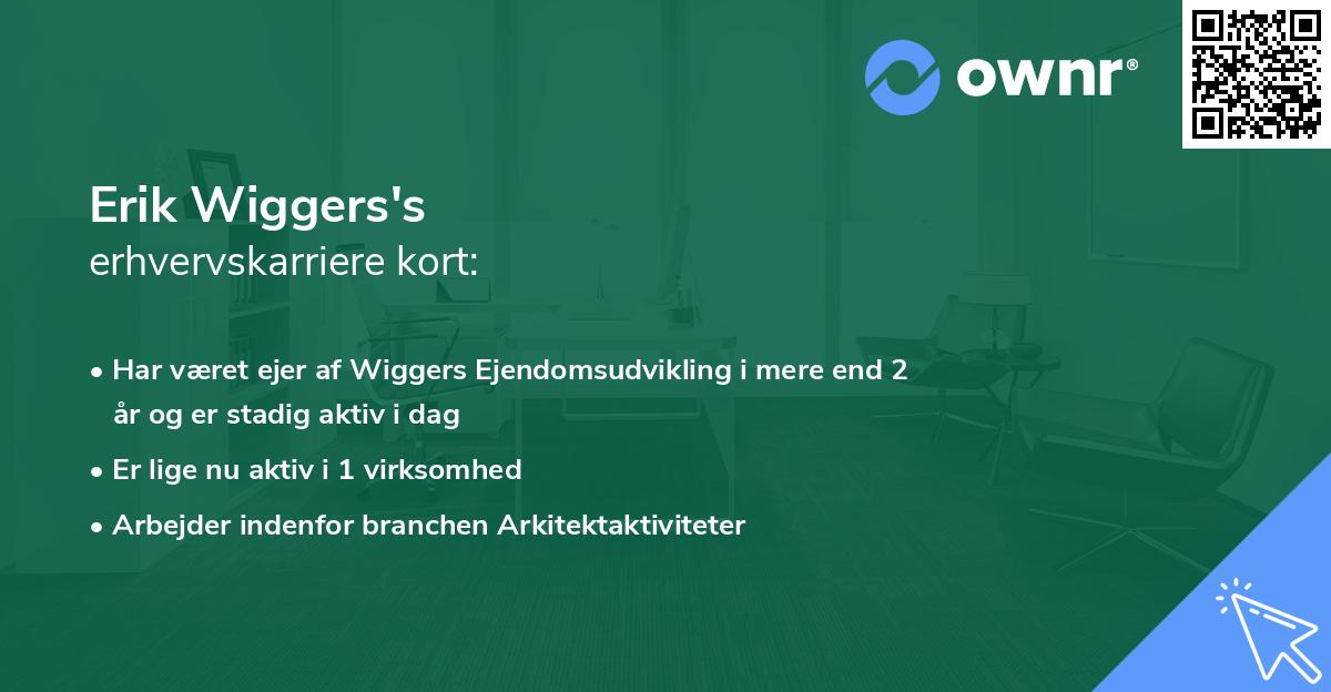 Erik Wiggers's erhvervskarriere kort