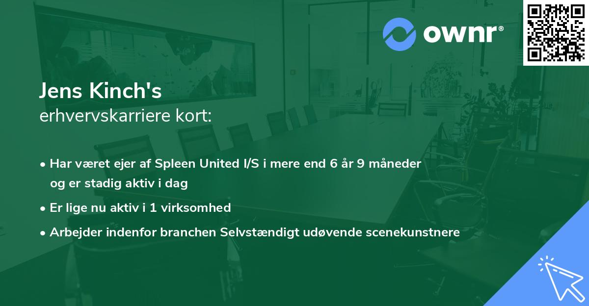 Jens Kinch's erhvervskarriere kort