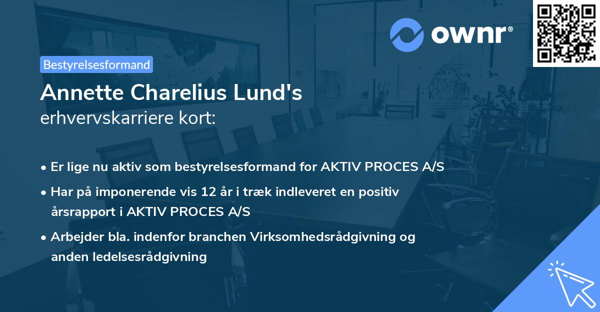 Annette Charelius Lund's erhvervskarriere kort