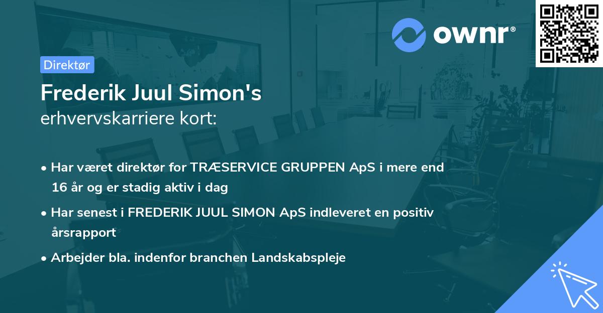 Frederik Juul Simon's erhvervskarriere kort