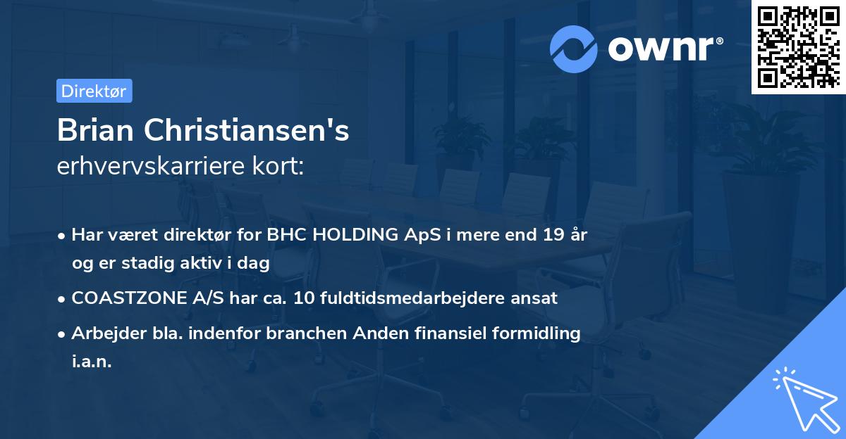 Brian Christiansen's erhvervskarriere kort