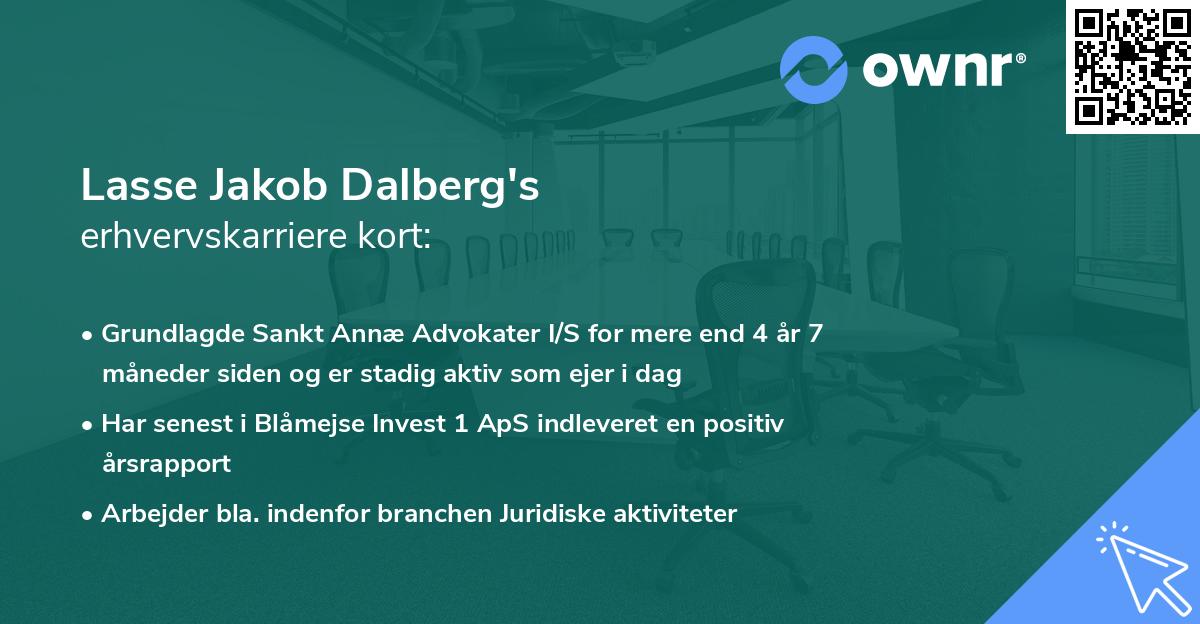 Lasse Jakob Dalberg's erhvervskarriere kort