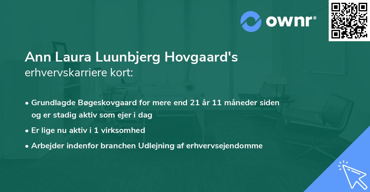 Ann Laura Luunbjerg Hovgaard's erhvervskarriere kort
