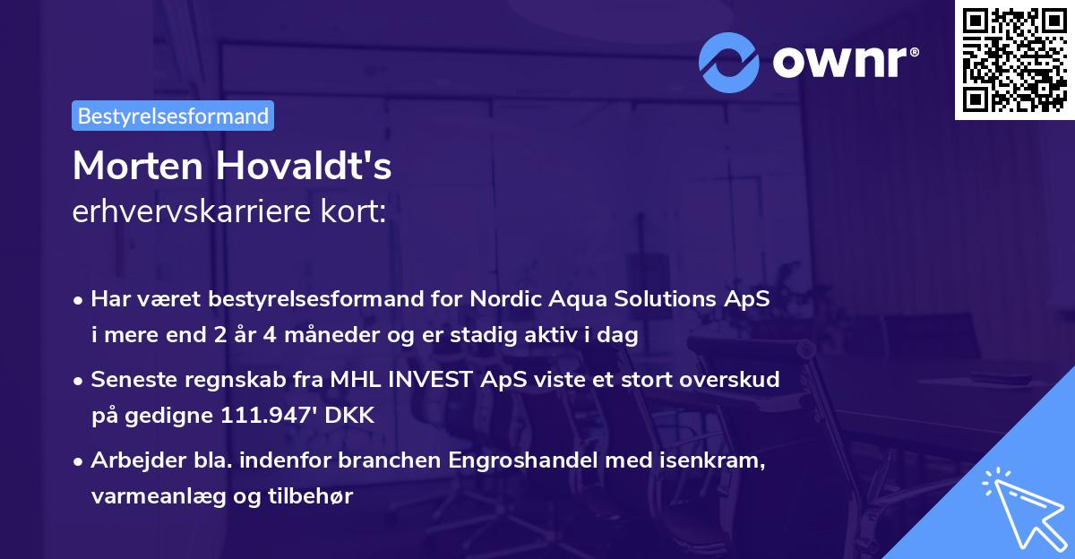 Morten Hovaldt's erhvervskarriere kort