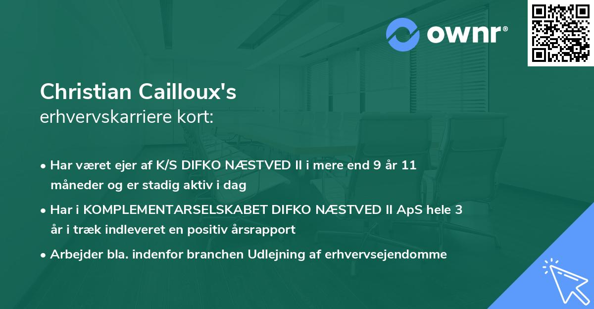 Christian Cailloux's erhvervskarriere kort