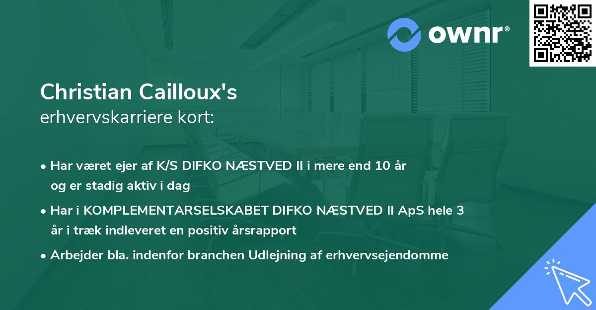 Christian Cailloux's erhvervskarriere kort