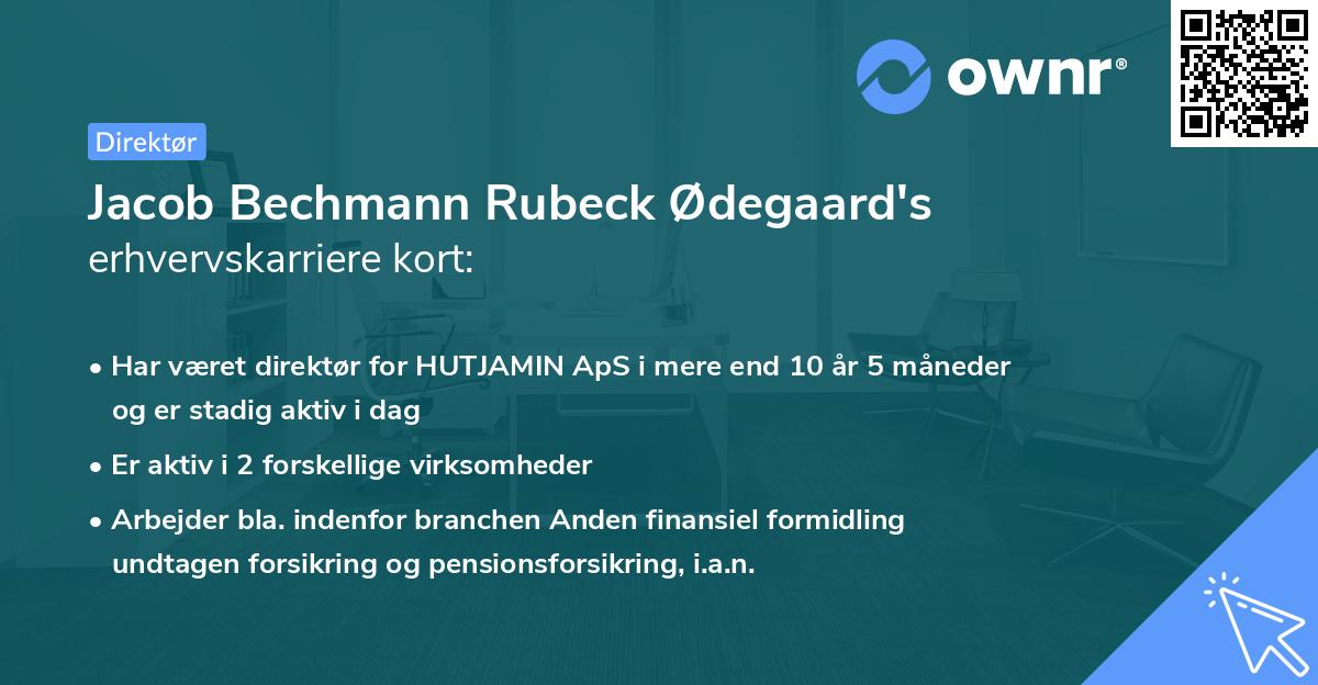 Jacob Bechmann Rubeck Ødegaard's erhvervskarriere kort