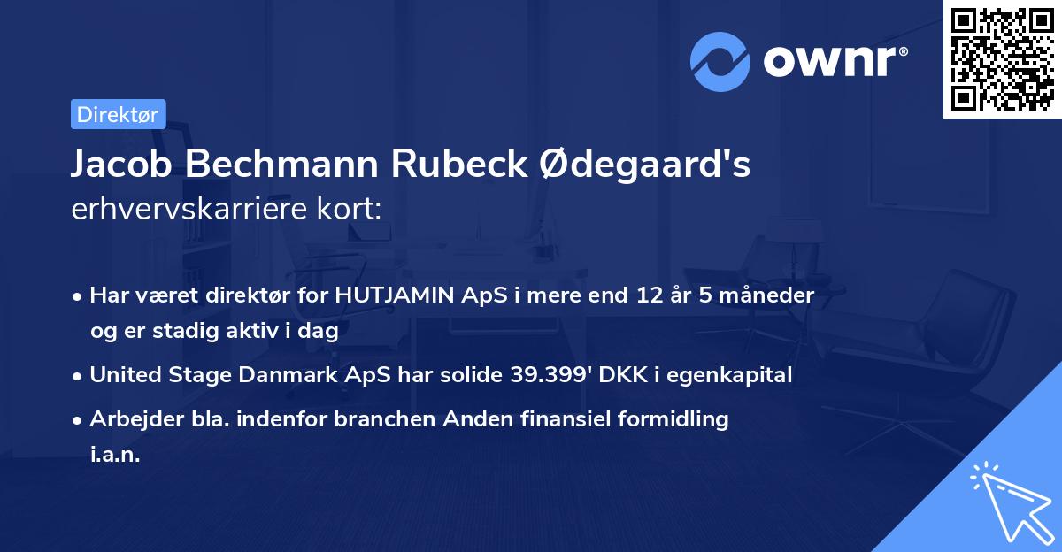 Jacob Bechmann Rubeck Ødegaard's erhvervskarriere kort