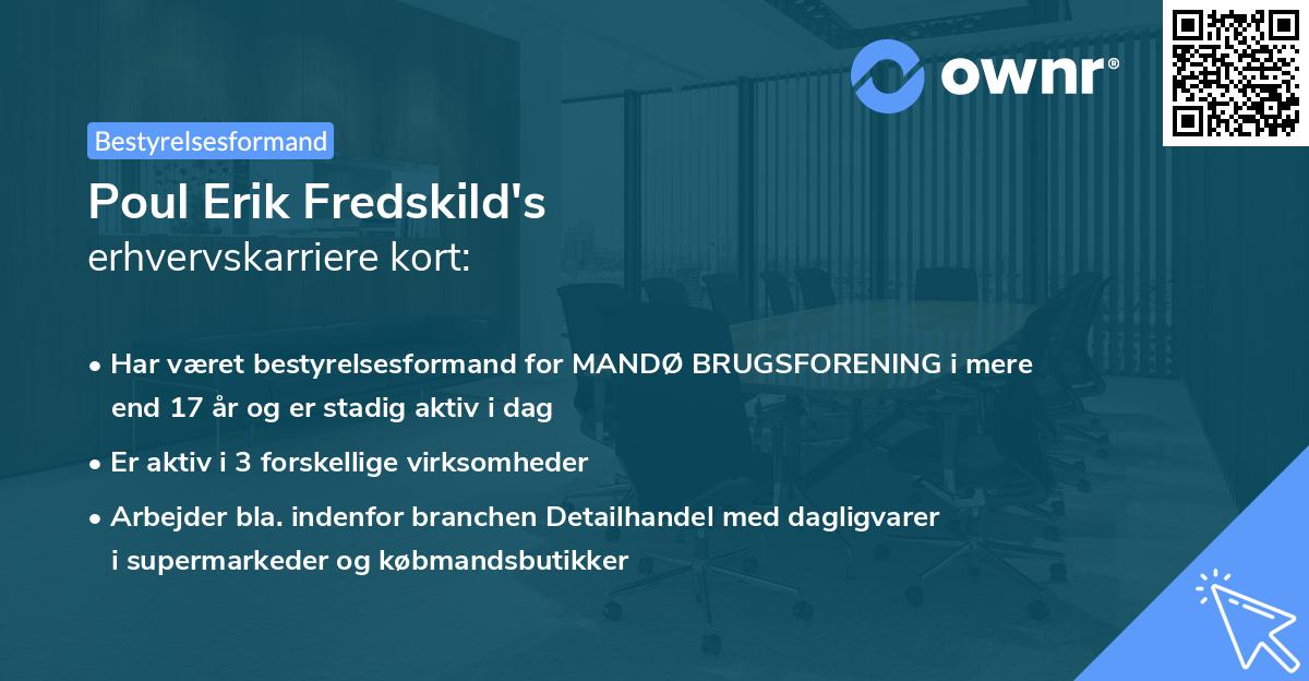 Poul Erik Fredskild's erhvervskarriere kort