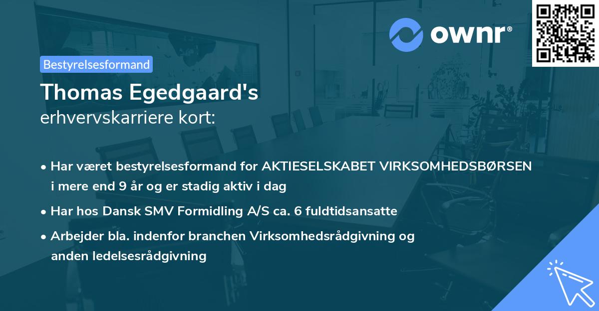 Thomas Egedgaard's erhvervskarriere kort