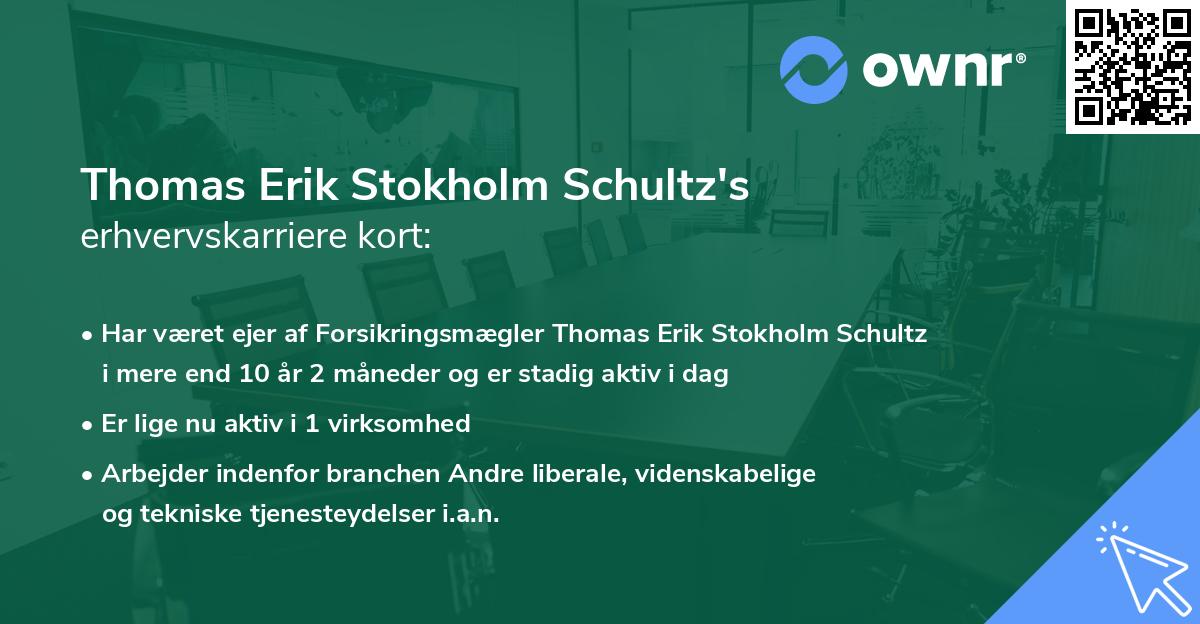 Thomas Erik Stokholm Schultz's erhvervskarriere kort