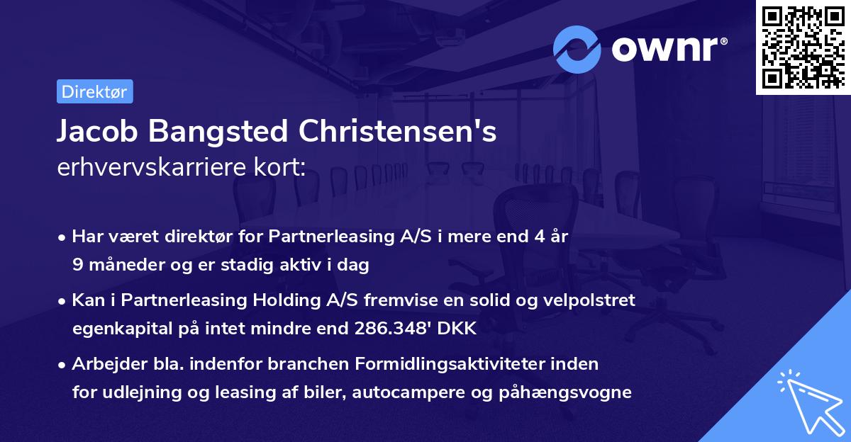 Jacob Bangsted Christensen's erhvervskarriere kort