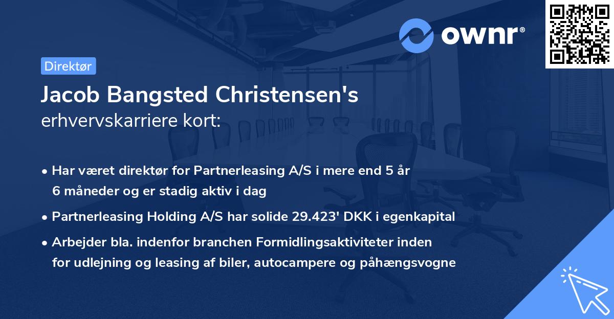 Jacob Bangsted Christensen's erhvervskarriere kort
