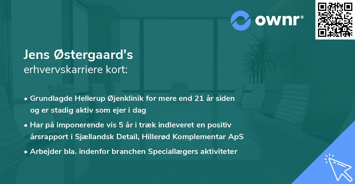 Jens Østergaard's erhvervskarriere kort