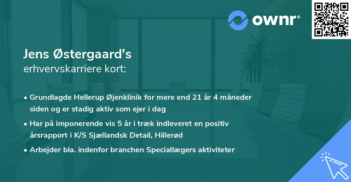 Jens Østergaard's erhvervskarriere kort