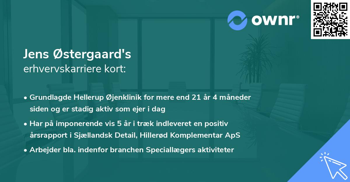 Jens Østergaard's erhvervskarriere kort