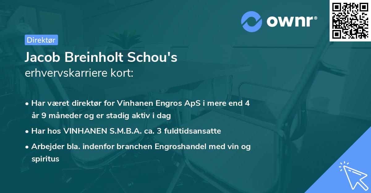 Jacob Breinholt Schou's erhvervskarriere kort