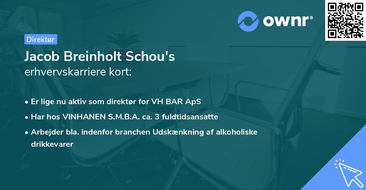 Jacob Breinholt Schou's erhvervskarriere kort