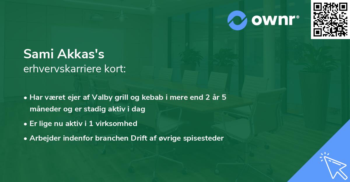 Sami Akkas's erhvervskarriere kort