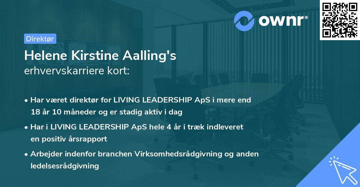 Helene Kirstine Aalling's erhvervskarriere kort