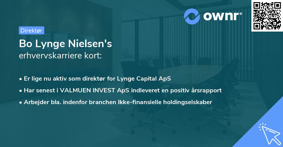 Bo Lynge Nielsen's erhvervskarriere kort