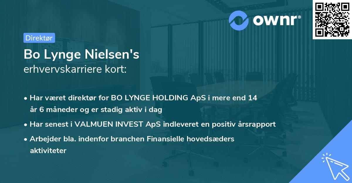 Bo Lynge Nielsen's erhvervskarriere kort