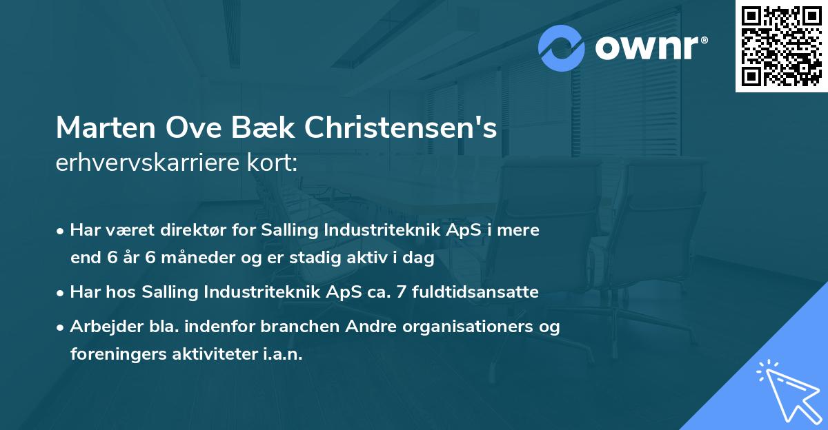 Marten Ove Bæk Christensen's erhvervskarriere kort