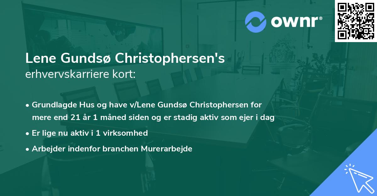 Lene Gundsø Christophersen's erhvervskarriere kort