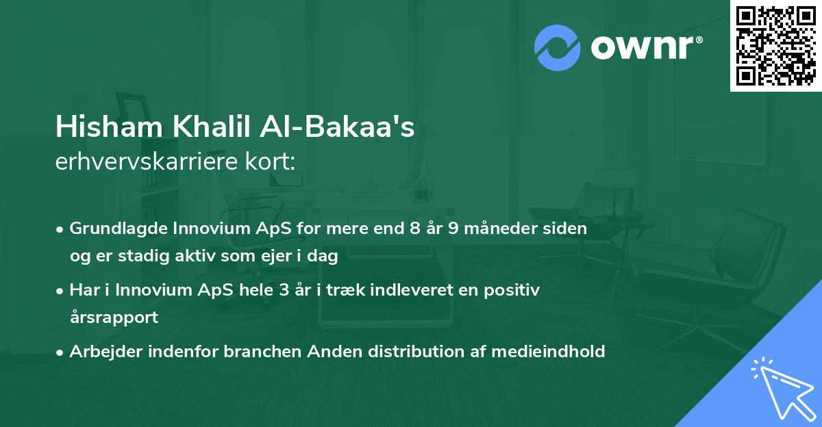 Hisham Khalil Al-Bakaa's erhvervskarriere kort