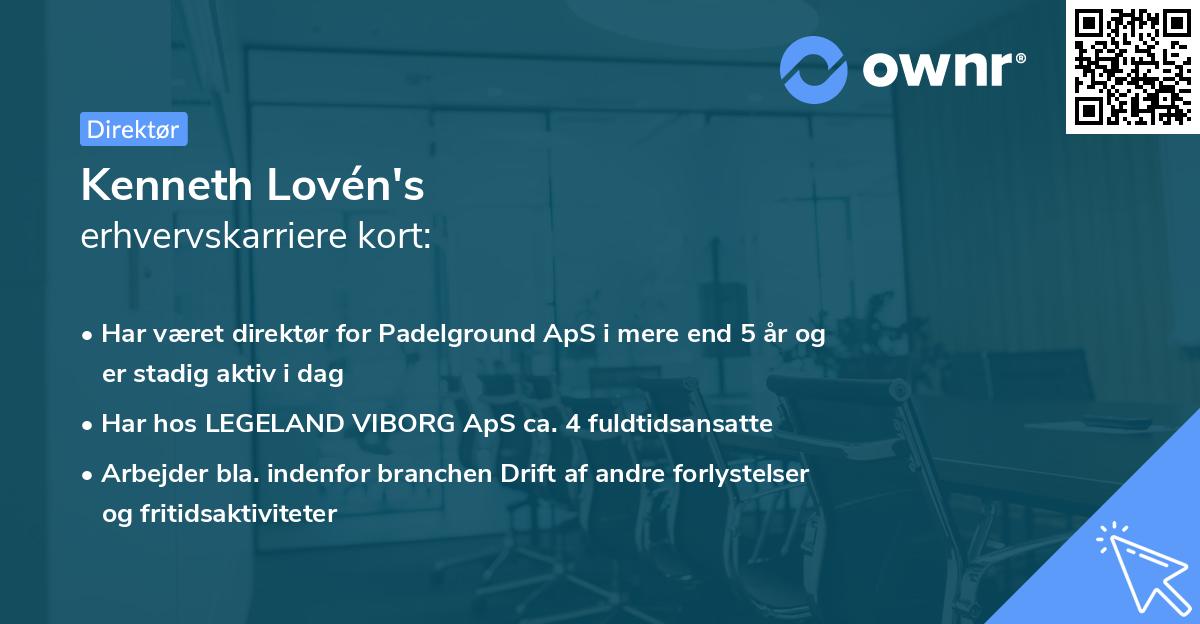 Kenneth Lovén's erhvervskarriere kort