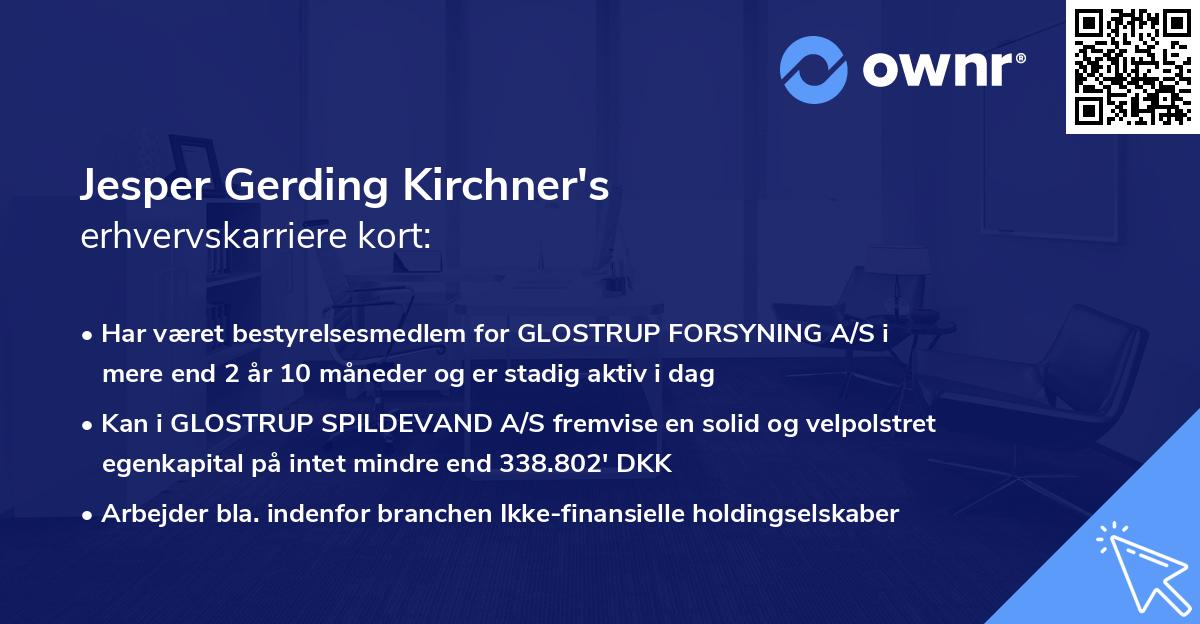 Jesper Gerding Kirchner's erhvervskarriere kort