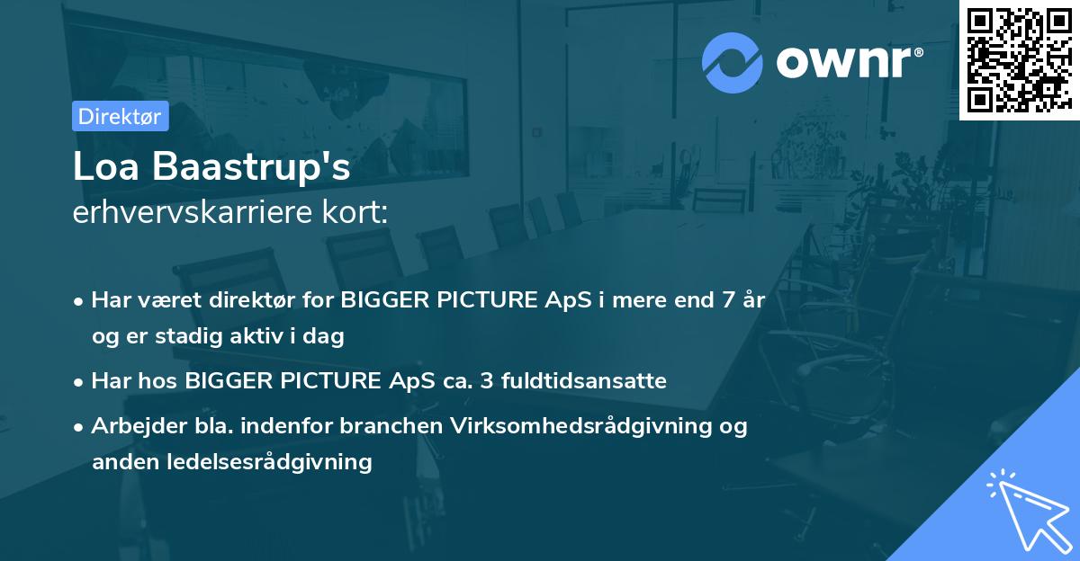 Loa Baastrup's erhvervskarriere kort