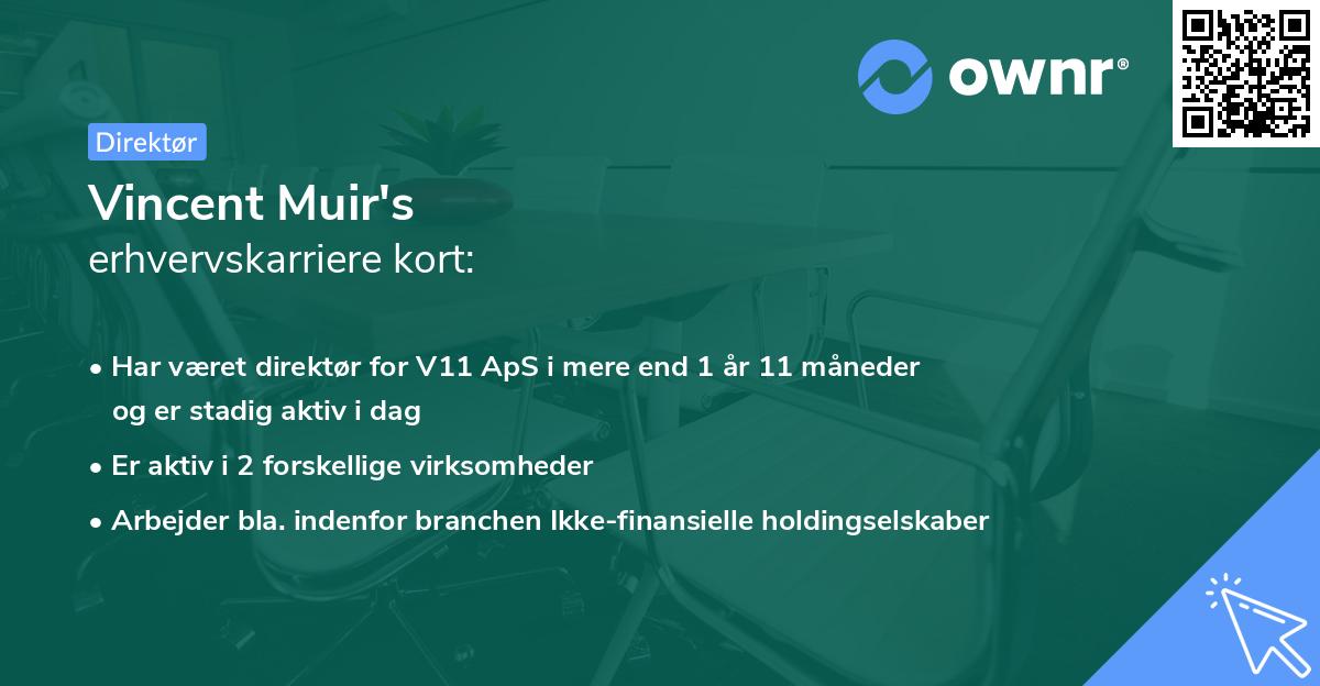 Vincent Muir's erhvervskarriere kort