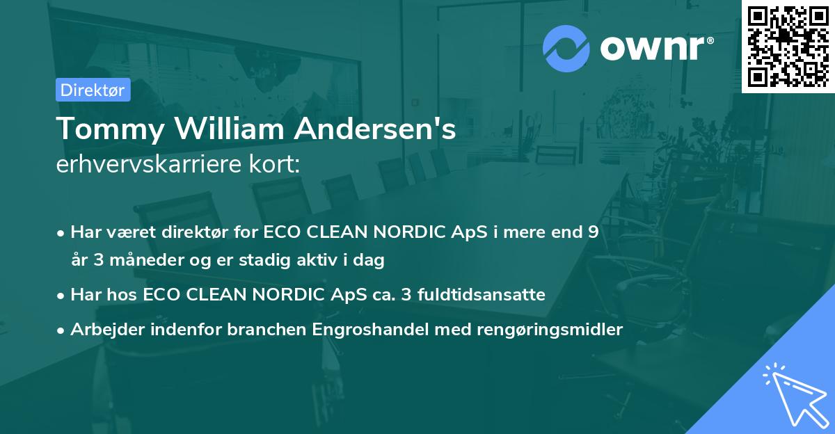 Tommy William Andersen's erhvervskarriere kort