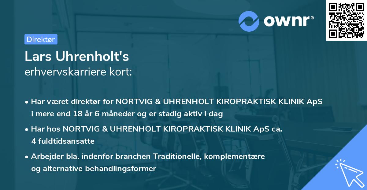 Lars Uhrenholt's erhvervskarriere kort