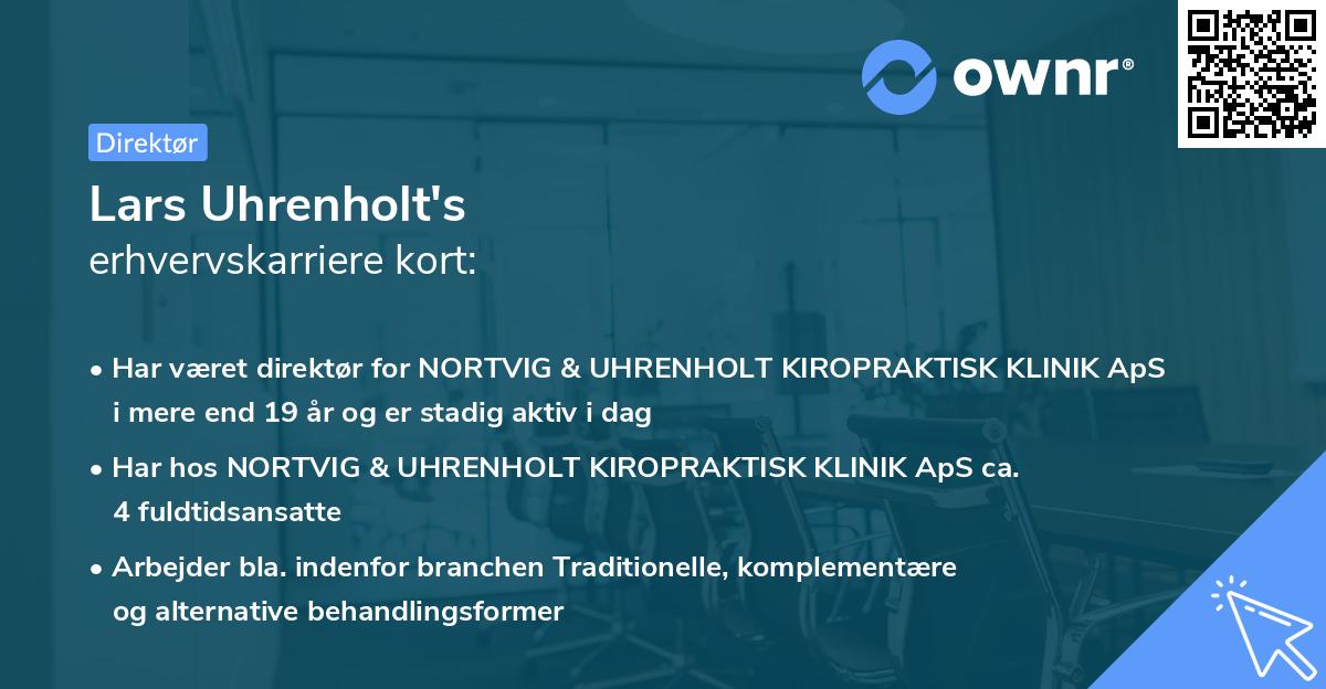 Lars Uhrenholt's erhvervskarriere kort