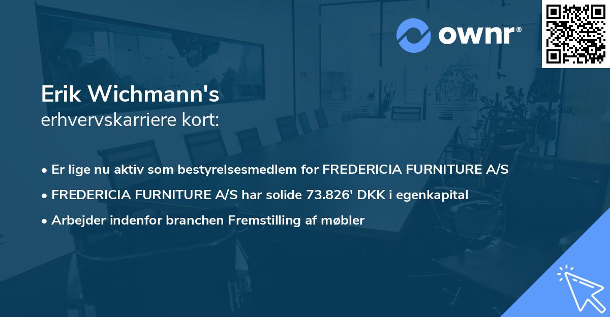 Erik Wichmann's erhvervskarriere kort