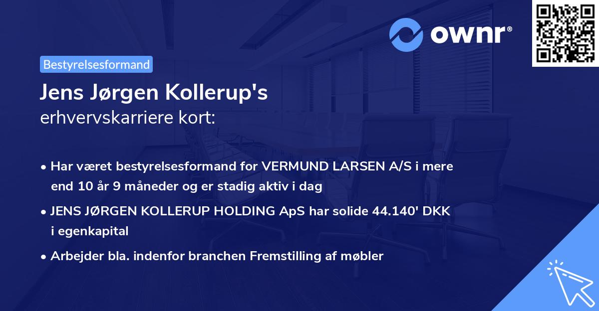 Jens Jørgen Kollerup's erhvervskarriere kort