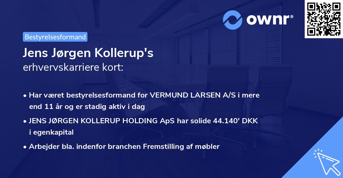 Jens Jørgen Kollerup's erhvervskarriere kort