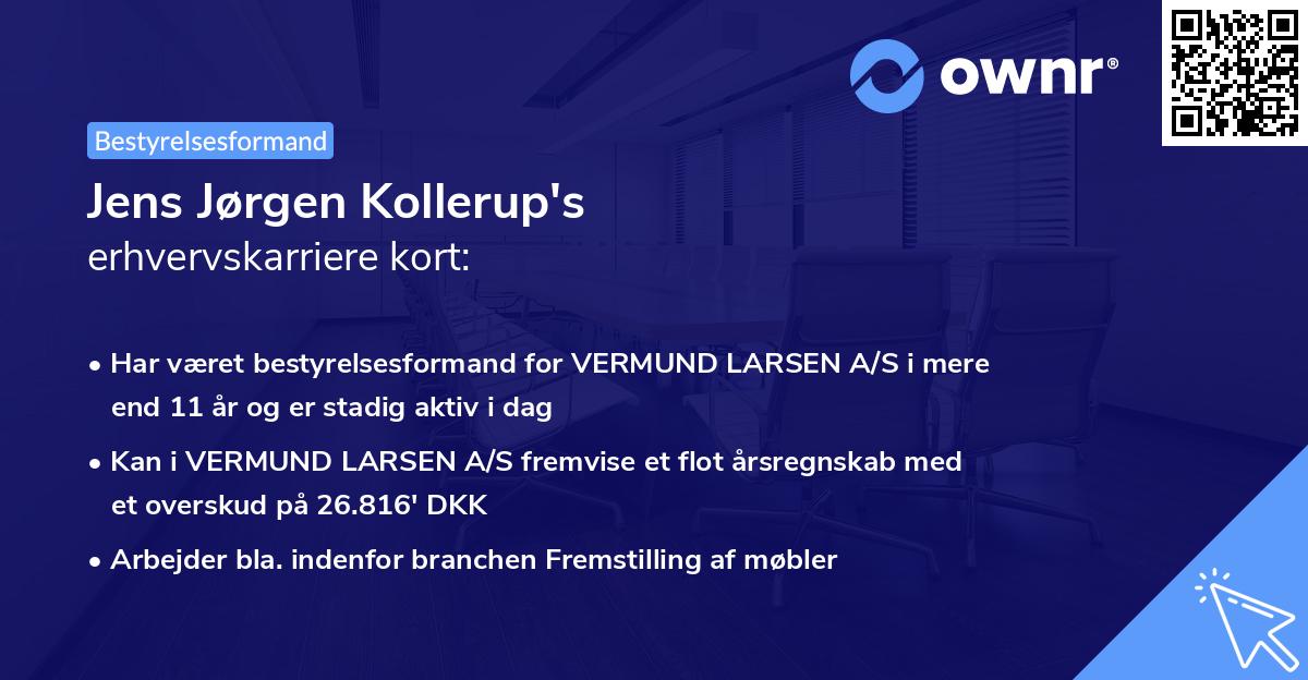 Jens Jørgen Kollerup's erhvervskarriere kort