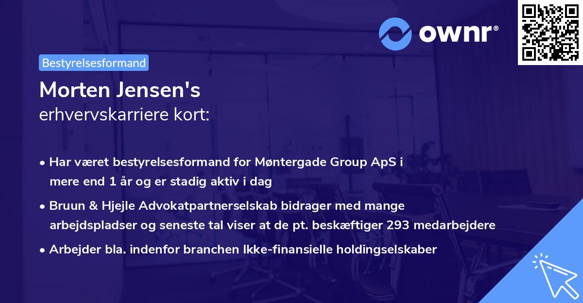 Morten Jensen's erhvervskarriere kort