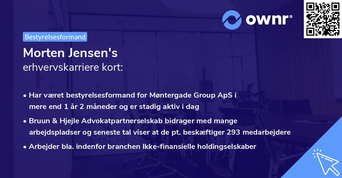Morten Jensen's erhvervskarriere kort
