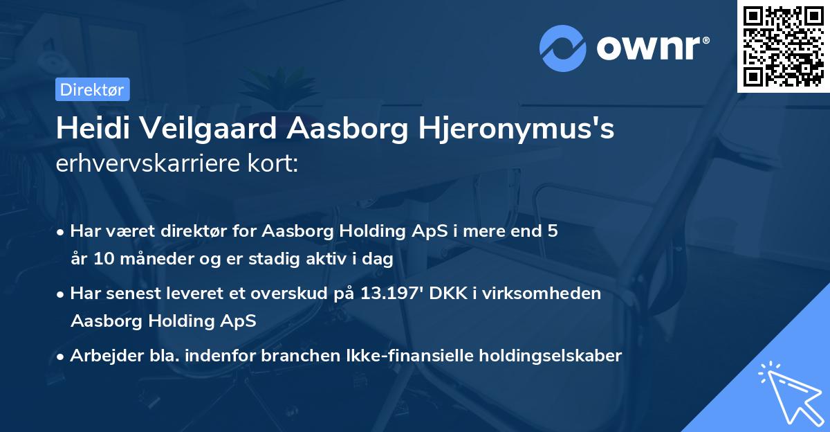 Heidi Veilgaard Aasborg Hjeronymus's erhvervskarriere kort