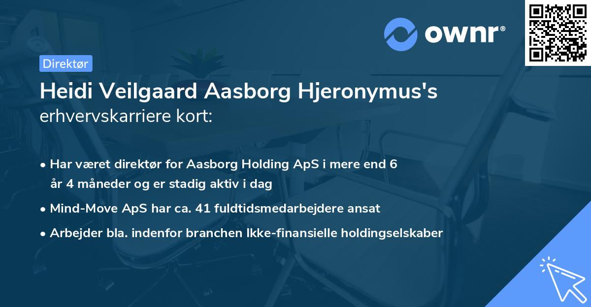 Heidi Veilgaard Aasborg Hjeronymus's erhvervskarriere kort