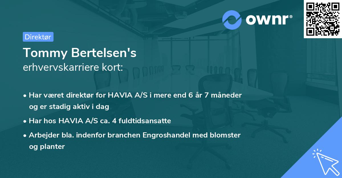Tommy Bertelsen's erhvervskarriere kort