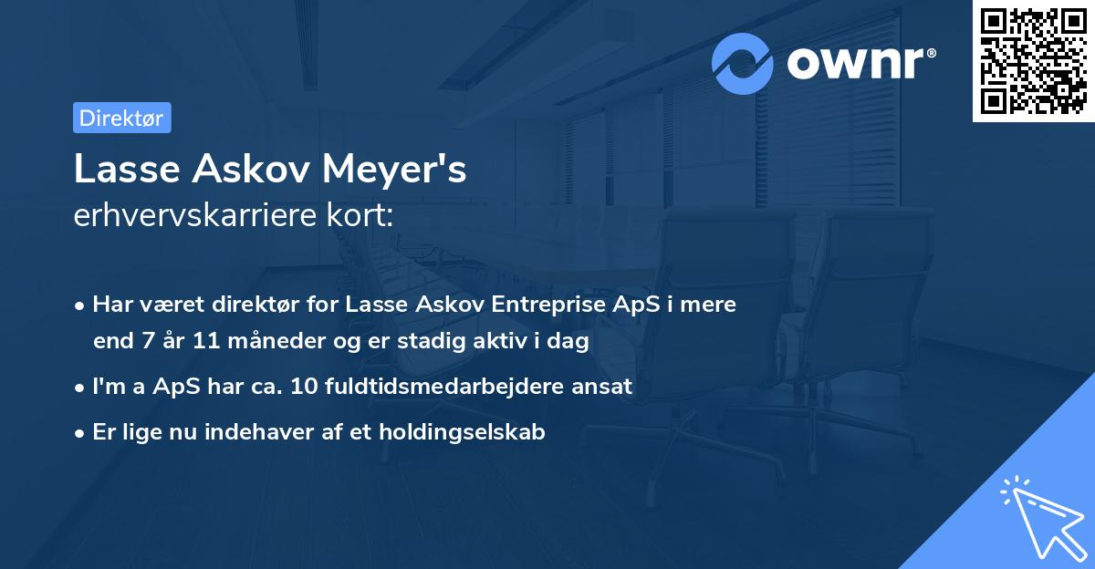 Lasse Askov Meyer's erhvervskarriere kort