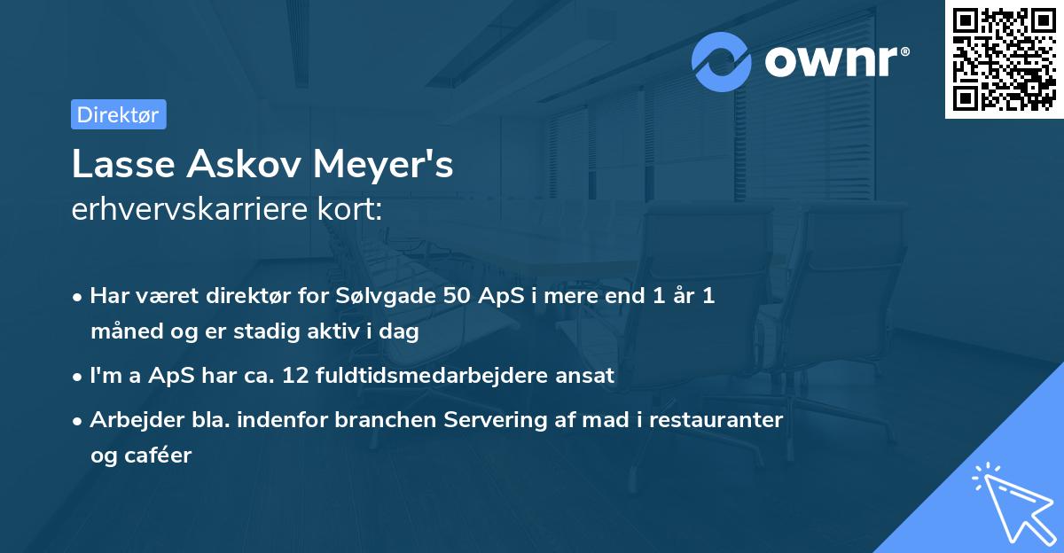 Lasse Askov Meyer's erhvervskarriere kort